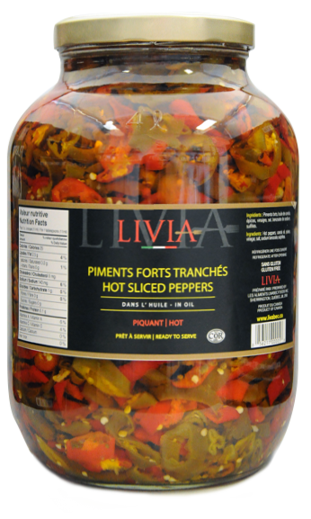 Hot Sliced Peppers in oil