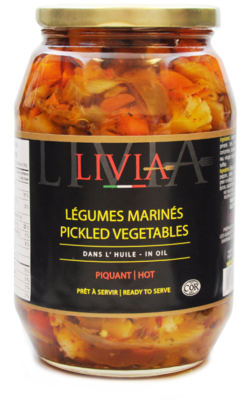 Hot Pickled Vegetables in oil